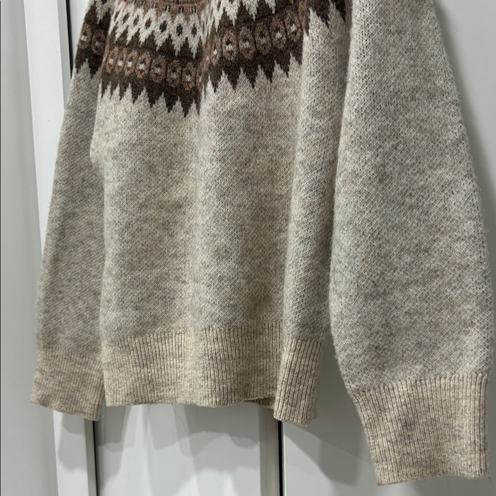 Joie Beige and Brown Patterned Sweater - Picture 4 of 7